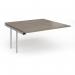 Connex Plus O Frame 1600 x 1600 x 725mm Back to Back Add On Bay - Silver Frame Nebraska Oak Top HCO1616-AB-S-NO