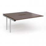 Connex Plus O Frame 1600 x 1600 x 725mm Back to Back Add On Bay - Silver Frame Walnut Top HCO1616-AB-S-W