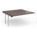Connex Plus O Frame 1600 x 1600 x 725mm Back to Back Add On Bay - Silver Frame Walnut Top HCO1616-AB-S-W