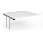 Connex Plus O Frame 1600 x 1600 x 725mm Back to Back Add On Bay - Silver Frame White Top HCO1616-AB-S-WH
