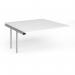 Connex Plus O Frame 1600 x 1600 x 725mm Back to Back Add On Bay - Silver Frame White Top HCO1616-AB-S-WH