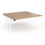 Connex Plus O Frame 1600 x 1600 x 725mm Back to Back Add On Bay - White Frame Beech Top HCO1616-AB-WH-B