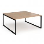 Connex Plus O Frame 1600 x 1600 x 725mm Back to Back Desk (2 x 1600mm) - Black Frame Beech Top HCO1616-K-B