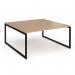 Connex Plus O Frame 1600 x 1600 x 725mm Back to Back Desk (2 x 1600mm) - Black Frame Beech Top HCO1616-K-B