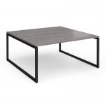 Connex Plus O Frame 1600 x 1600 x 725mm Back to Back Desk (2 x 1600mm) - Black Frame Grey Oak Top HCO1616-K-GO