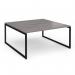 Connex Plus O Frame 1600 x 1600 x 725mm Back to Back Desk (2 x 1600mm) - Black Frame Grey Oak Top HCO1616-K-GO