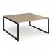 Connex Plus O Frame 1600 x 1600 x 725mm Back to Back Desk (2 x 1600mm) - Black Frame Kendal Oak Top HCO1616-K-KO