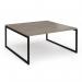 Connex Plus O Frame 1600 x 1600 x 725mm Back to Back Desk (2 x 1600mm) - Black Frame Nebraska Oak Top HCO1616-K-NO