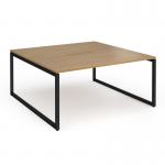 Connex Plus O Frame 1600 x 1600 x 725mm Back to Back Desk (2 x 1600mm) - Black Frame Oak Top HCO1616-K-O