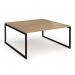 Connex Plus O Frame 1600 x 1600 x 725mm Back to Back Desk (2 x 1600mm) - Black Frame Oak Top HCO1616-K-O