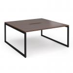 Connex Plus O Frame 1600 x 1600 x 725mm Back to Back Desk (2 x 1600mm) - Black Frame Walnut Top HCO1616-K-W