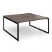 Connex Plus O Frame 1600 x 1600 x 725mm Back to Back Desk (2 x 1600mm) - Black Frame Walnut Top HCO1616-K-W