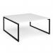 Connex Plus O Frame 1600 x 1600 x 725mm Back to Back Desk (2 x 1600mm) - Black Frame White Top HCO1616-K-WH