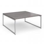 Connex Plus O Frame 1600 x 1600 x 725mm Back to Back Desk (2 x 1600mm) - Silver Frame Grey Oak Top HCO1616-S-GO