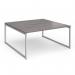 Connex Plus O Frame 1600 x 1600 x 725mm Back to Back Desk (2 x 1600mm) - Silver Frame Grey Oak Top HCO1616-S-GO