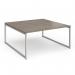 Connex Plus O Frame 1600 x 1600 x 725mm Back to Back Desk (2 x 1600mm) - Silver Frame Nebraska Oak Top HCO1616-S-NO