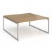 Connex Plus O Frame 1600 x 1600 x 725mm Back to Back Desk (2 x 1600mm) - Silver Frame Oak Top HCO1616-S-O