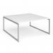 Connex Plus O Frame 1600 x 1600 x 725mm Back to Back Desk (2 x 1600mm) - Silver Frame White Top HCO1616-S-WH