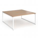 Connex Plus O Frame 1600 x 1600 x 725mm Back to Back Desk (2 x 1600mm) - White Frame Beech Top HCO1616-WH-B