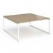 Connex Plus O Frame 1600 x 1600 x 725mm Back to Back Desk (2 x 1600mm) - White Frame Kendal Oak Top HCO1616-WH-KO