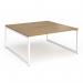 Connex Plus O Frame 1600 x 1600 x 725mm Back to Back Desk (2 x 1600mm) - White Frame Oak Top HCO1616-WH-O