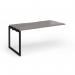 Connex Plus O Frame 1600 x 800 x 725mm Single Add On Bay - Black Frame Grey Oak Top HCO168-AB-K-GO