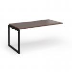 Connex Plus O Frame 1600 x 800 x 725mm Single Add On Bay - Black Frame Walnut Top HCO168-AB-K-W