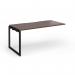 Connex Plus O Frame 1600 x 800 x 725mm Single Add On Bay - Black Frame Walnut Top HCO168-AB-K-W
