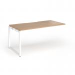 Connex Plus O Frame 1600 x 800 x 725mm Single Add On Bay - White Frame Beech Top HCO168-AB-WH-B