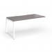 Connex Plus O Frame 1600 x 800 x 725mm Single Add On Bay - White Frame Grey Oak Top HCO168-AB-WH-GO