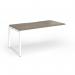 Connex Plus O Frame 1600 x 800 x 725mm Single Add On Bay - White Frame Nebraska Oak Top HCO168-AB-WH-NO