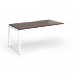 Connex Plus O Frame 1600 x 800 x 725mm Single Add On Bay - White Frame Walnut Top HCO168-AB-WH-W