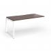 Connex Plus O Frame 1600 x 800 x 725mm Single Add On Bay - White Frame Walnut Top HCO168-AB-WH-W