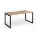 Connex Plus O Frame 1600 x 800 x 725mm Single Desk - Black Frame Beech Top HCO168-K-B