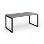 Connex Plus O Frame 1600 x 800 x 725mm Single Desk - Black Frame Grey Oak Top HCO168-K-GO