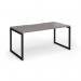 Connex Plus O Frame 1600 x 800 x 725mm Single Desk - Black Frame Grey Oak Top HCO168-K-GO