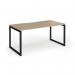 Connex Plus O Frame 1600 x 800 x 725mm Single Desk - Black Frame Kendal Oak Top HCO168-K-KO