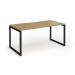 Connex Plus O Frame 1600 x 800 x 725mm Single Desk - Black Frame Oak Top HCO168-K-O