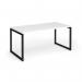 Connex Plus O Frame 1600 x 800 x 725mm Single Desk - Black Frame White Top HCO168-K-WH
