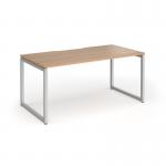 Connex Plus O Frame 1600 x 800 x 725mm Single Desk - Silver Frame Beech Top HCO168-S-B