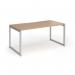 Connex Plus O Frame 1600 x 800 x 725mm Single Desk - Silver Frame Beech Top HCO168-S-B