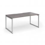Connex Plus O Frame 1600 x 800 x 725mm Single Desk - Silver Frame Grey Oak Top HCO168-S-GO