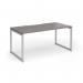 Connex Plus O Frame 1600 x 800 x 725mm Single Desk - Silver Frame Grey Oak Top HCO168-S-GO