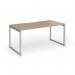 Connex Plus O Frame 1600 x 800 x 725mm Single Desk - Silver Frame Kendal Oak Top HCO168-S-KO