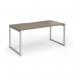 Connex Plus O Frame 1600 x 800 x 725mm Single Desk - Silver Frame Nebraska Oak Top HCO168-S-NO