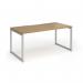 Connex Plus O Frame 1600 x 800 x 725mm Single Desk - Silver Frame Oak Top HCO168-S-O
