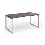 Connex Plus O Frame 1600 x 800 x 725mm Single Desk - Silver Frame Walnut Top HCO168-S-W
