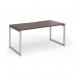 Connex Plus O Frame 1600 x 800 x 725mm Single Desk - Silver Frame Walnut Top HCO168-S-W