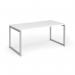 Connex Plus O Frame 1600 x 800 x 725mm Single Desk - Silver Frame White Top HCO168-S-WH