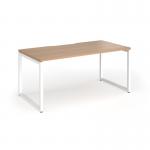 Connex Plus O Frame 1600 x 800 x 725mm Single Desk - White Frame Beech Top HCO168-WH-B